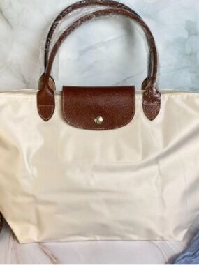 Longchamp Classic Paper white tote bag, Large size